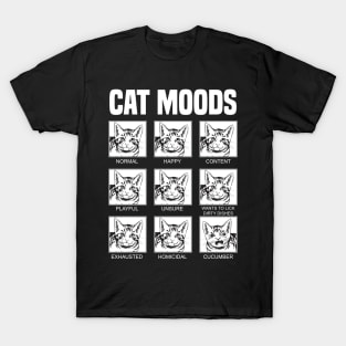 'Cat Moods Meme' Cute Cats Adorable T-Shirt